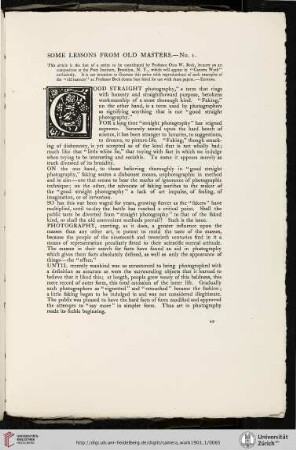 Some Lessons from Old Masters.—No. I [with an introduction by the editors]