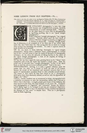 Some Lessons from Old Masters.—No. I [with an introduction by the editors]