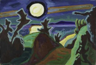 Mond über der Küste
