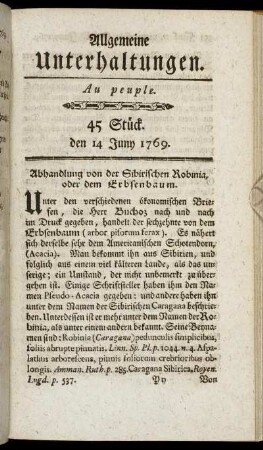 45 Stück. d. 14. Juny 1769.