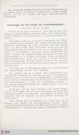 19: Forschungen auf dem Gebiete der Farbenphotographie