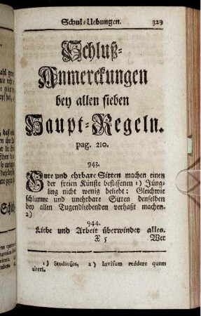 Schluß-Anmerkungen bey allen sieben Haupt-Regeln.