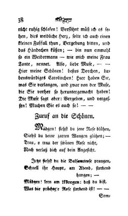 Zuruf an die Schönen