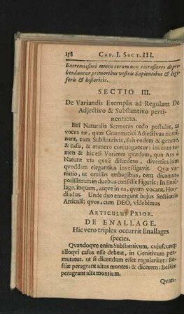 Sectio III. De Variandis Exemplis qad Regulam De Adiectivo & Substantivo pertinentibus.