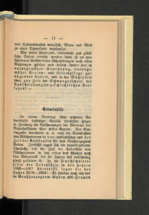Geburtshilfe.