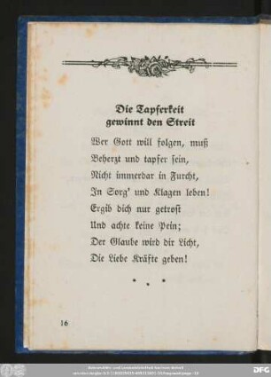 Die Tapferkeit gewinnt den Streit