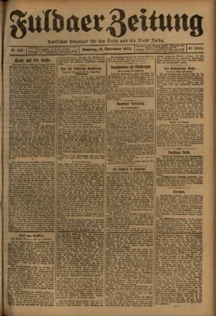 Erste Ausgabe vom Sonntag, den 19. November 1922.