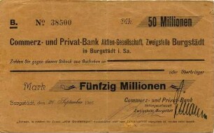 Gutschein - 50 Mill. Mark