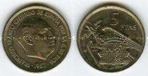 5 Pesetas, Franco