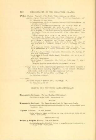 Islands and provinces (alphabetically)