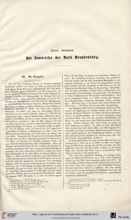 Erster Abschnitt: Die Bauwerke der Mark Brandenburg
