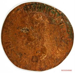 Römische Münze, Nominal As, Prägeherr Caligula, Prägeort Rom, Original