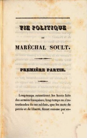 Vie politique du Marechal Soult