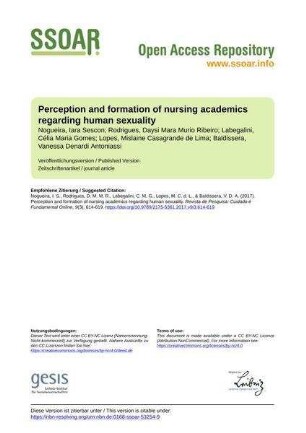 Perception and formation of nursing academics regarding human sexuality