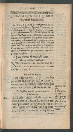 II. Pomponius Libro singulari Enchiridii.