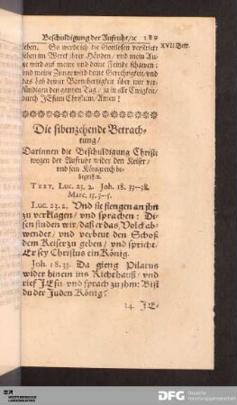 Die sibenzehende Betrachtung [...].