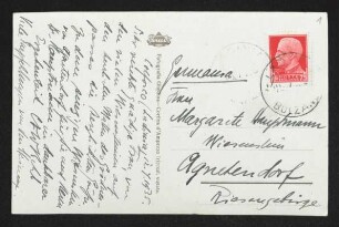 Brief von Carl F. W. Behl an Margarete Hauptmann