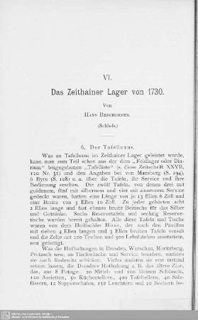 VI. Das Zeithainer Lager von 1730 : (Schluss)