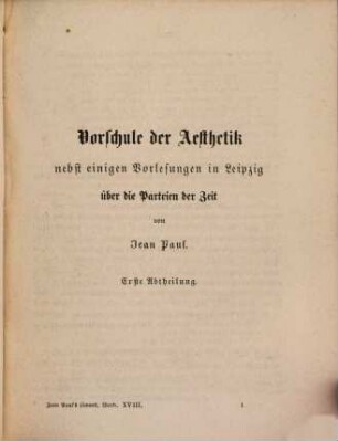 Jean Paul's sämmtliche Werke, 18