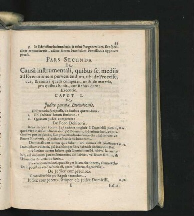 Caput I. De Iudice paratae Executionis.