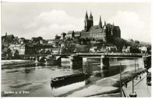 Meißen. Blick über die Brücke auf Meißen