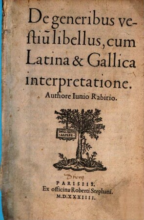 De generibus vestium libellus