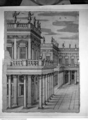Album des Orazio Grassi, Perspektivisches Bühnenbild mit Palastarchitektur