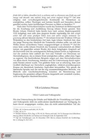 VII.4 Gelehrtes Wissen