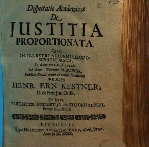 Diss. acad. de iustitia proportionata