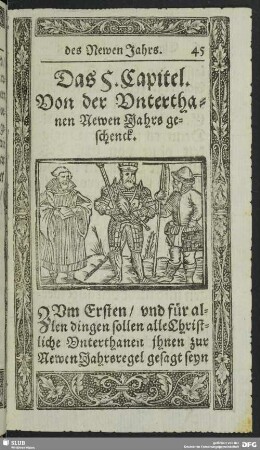 Das 5. Kapitel. Von der Unterthanen Newen Jahrs geschenck