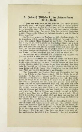 5. Friedrich Wilhelm I., der Soldatenfreund (1713-1740)