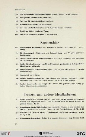 Kronleuchter (Nr. 603-610)