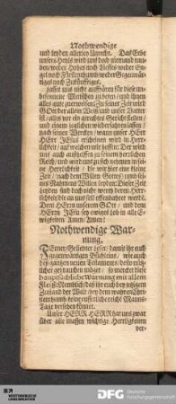 Nothwendige Warnung.