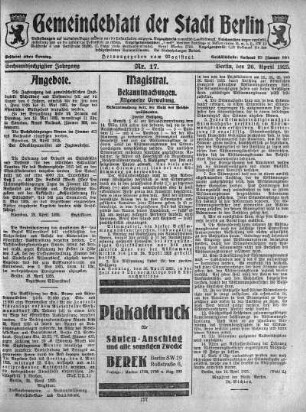 1925,17: Nr. 17, 26. April 1925