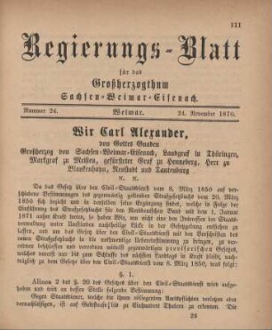 Nr. 24 : 24. November 1870