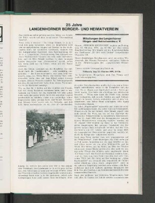 Mitteilung des Langenhorner Bürger- und Heimatvereins e.V.
