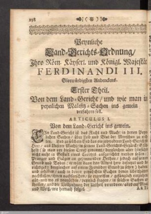 Peinliche Hals-Gerichts-Ordnung Ferdinandi III.