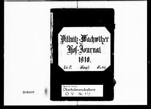 In Pillnitz geführte Hoftagebücher, 1910