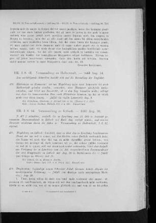 Versammlung zu Lübeck. - 1443 Aug. 30.