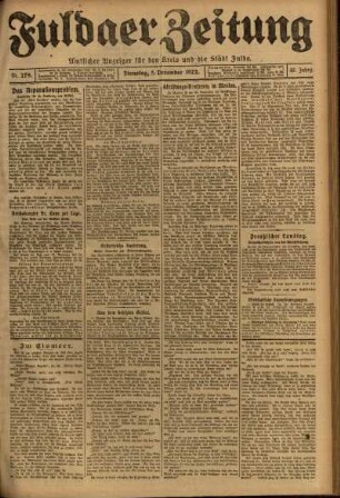 Ausgabe vom Dienstag, den 05. Dezember 1922.