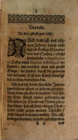 Furni Novi Philosophici Oder Beschreibung einer New-erfundenen Distillir-Kunst : Auch was für Spiritus, Olea, Flores, vnd andere dergleichen Vegetabilische, Animalische vnd mineralische Medicamenten, damit auff eine sonderbare Weise gantz leichtlich, mit grossem Nutzen können zugerichtet vnd bereytet werden, 1