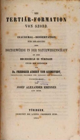 Die Tertiär-Formation von Szobb