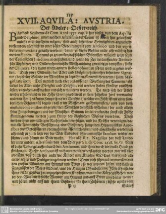 XVII. Aquila: Austria. Der Adeler: Oester-reich