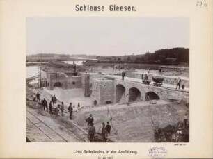 Dortmund-Ems-Kanal. Schleuse, Gleesen: Ausführung des linken Seitenbeckens