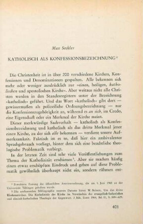 401-431 Katholisch als Konfessionsbezeichnung