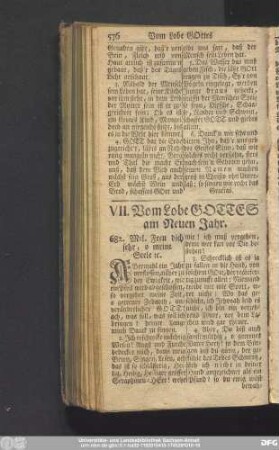 VII. Vom Lobe Gottes am Neuen Jahr.