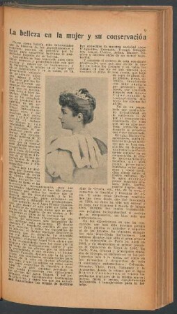 La belleza en la mujer y su conservación