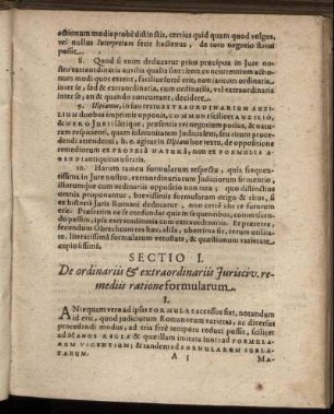 Sectio I. - Sectio Ult.