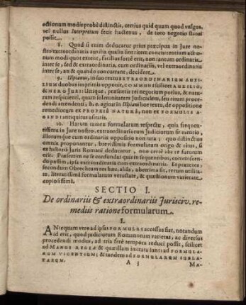 Sectio I. - Sectio Ult.