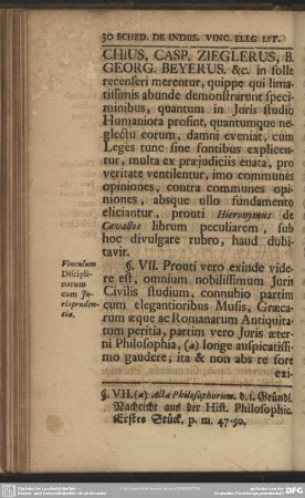 §. VII. Vinculum Disciplinarum cum Jurisprudentia